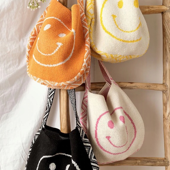 LAST 1! Bohemian Aztec Smiley Face Woven Boho  Happy Casual Shoulder bag - Picture 3 of 16